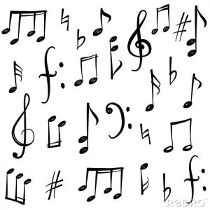 Muziek-noten-en-tekens-te-stellen-hand-getrokken-muziek-symbool-schets-collectie-700-69484967